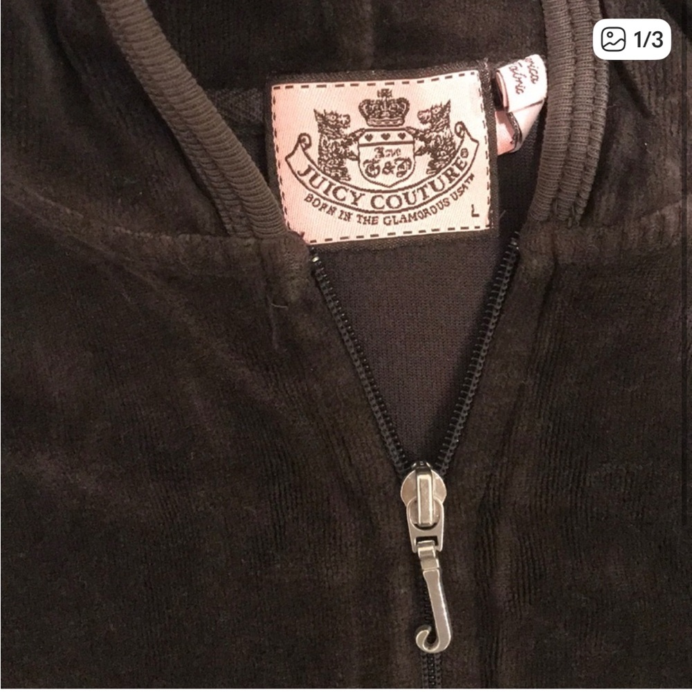 Juicy Couture Dark Velour Zip-Up